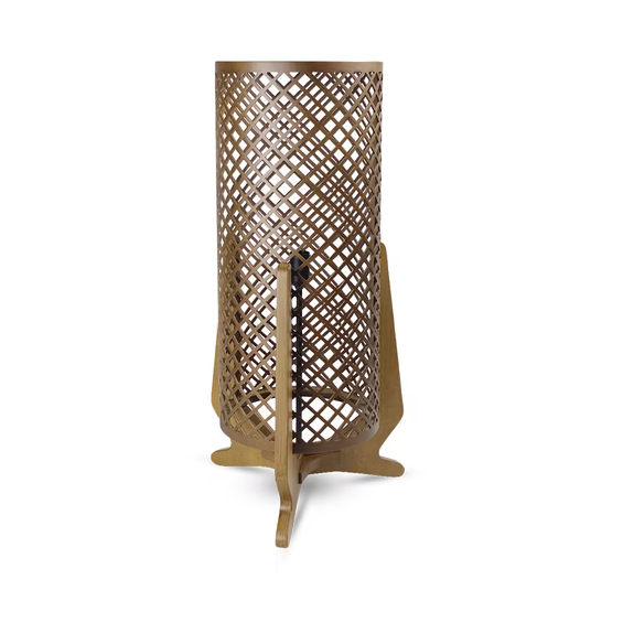 Luminária Imbuia com Cúpula Cilíndrica Chess 72x37x37cm 5L Trevisan