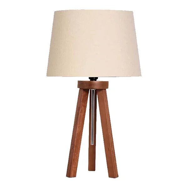 Abajur Tripé Imbuia com Cúpula Cone Relevo 53x30cm 5L Trevisan
