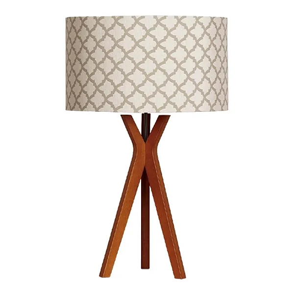Abajur Imbuia com Cúpula Cilíndrica Rústico 71x45cm 5L Trevisan