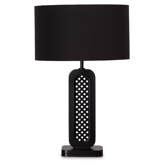 Abajur Preto com Cúpula Cilíndrica Preta 73,5x45cm 5L Trevisan