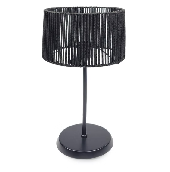 Luminária de Mesa Preta com Cúpula Cilíndrica Preta 40x20cm 5L Trevisan