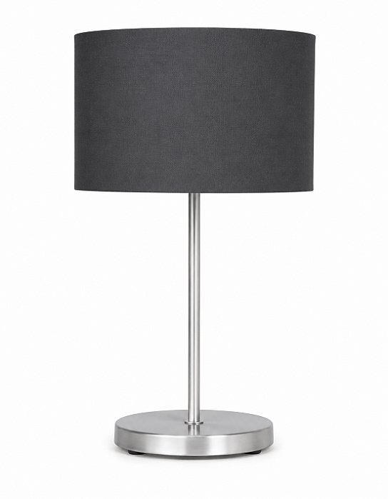 Luminária de Mesa Prata com Cúpula Cilíndrica Cimento Queimado 40x20cm 5L Trevisan