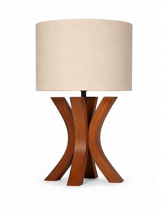 Abajur Imbuia com Cúpula Cilíndrica Relevo 32x20cm 5L Trevisan