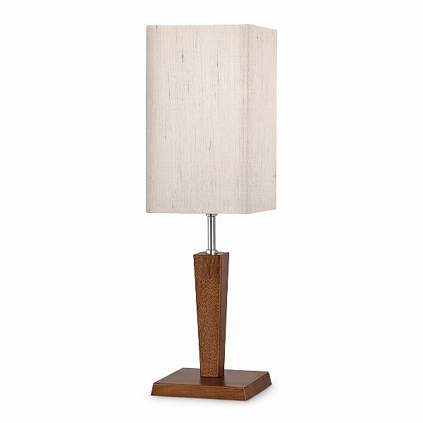 Abajur Imbuia com Cúpula Quadrada Linho 45x12cm 5L Trevisan