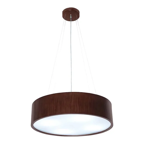 Pendente Regulável Imbuia com Acrílico 60x60x15cm 4 Lâmpadas E27 5L Trevisan