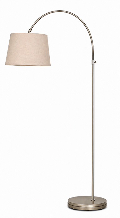 Luminária Articulável Champagne com Cúpula Cone Algodão Cru 180x80cm 5L Trevisan