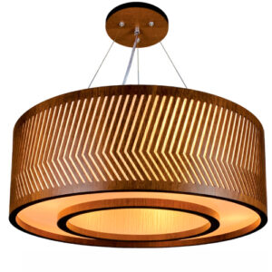 Pendente Balaio Anel 70 Classic Lar Madeira 70cm 8x E27 – Ref. 1298