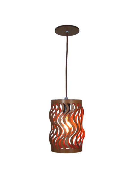Pendente Dunas Pequeno 15 Classic Lar Madeira 22cm E27 – Ref. 1064