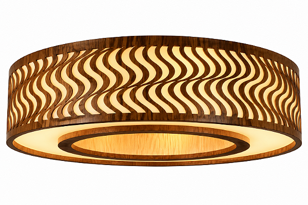 Plafon Dunas Anel 70 Classic Lar Madeira 70cm 8x E27 – Ref. 1299