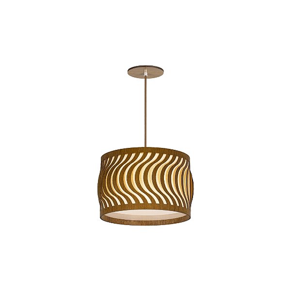 Pendente Ondas Slim 28 Classic Lar Madeira 27,5cm 2x E27 – Ref. 1135