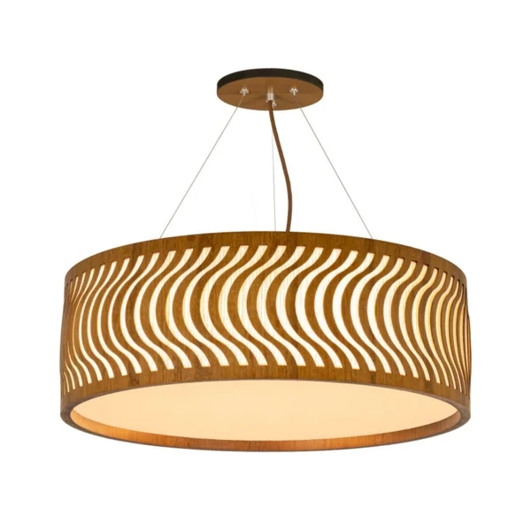 Pendente Ondas Slim 55 Classic Lar Madeira 55cm 5x E27 – Ref. 1137