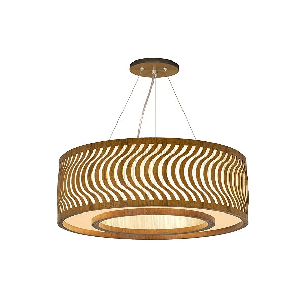Pendente Ondas Anel 70 Classic Lar Madeira 70cm 8x E27 – Ref. 1301