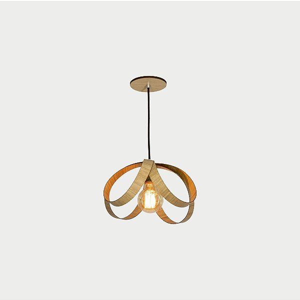 Pendente Flex Luck Classic Lar Madeira 28cm E27 – Ref. 1332
