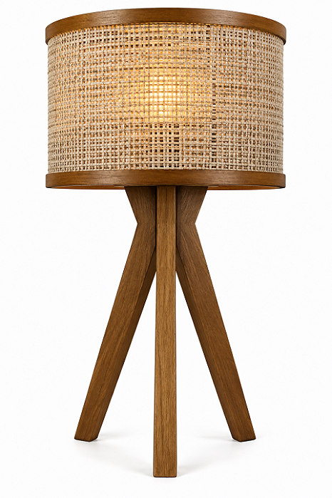 Abajur Essencial Tripé Classic Lar Madeira 48cm E27 – Ref. 2028