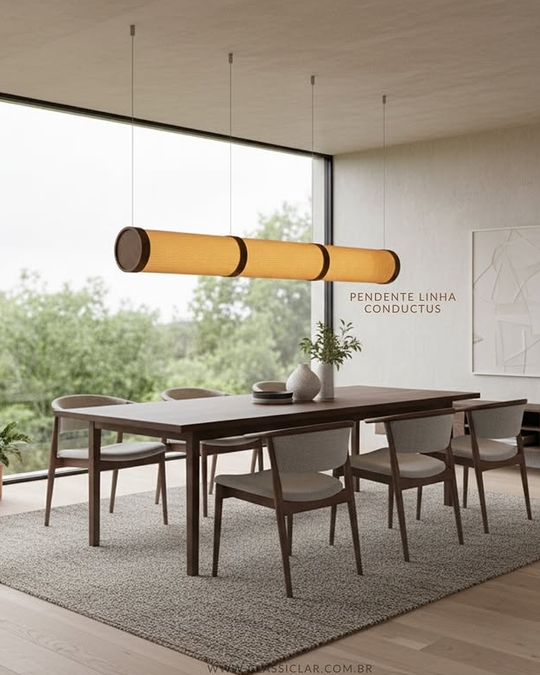 Pendente Essencial Conductus 130 Classic Lar Madeira LED 38W 130cm – Ref. 2032