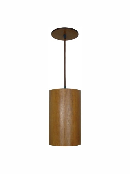 Pendente Cilindro S1020 Classic Lar Madeira 20cm E27 – Ref. 1238