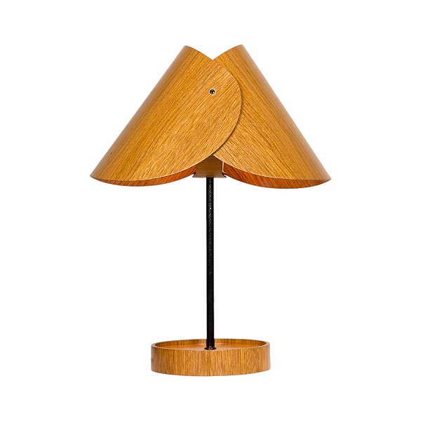 Abajur Lótus Pequeno Classic Lar Madeira 34,5x33,5cm E27 – Ref. 1195