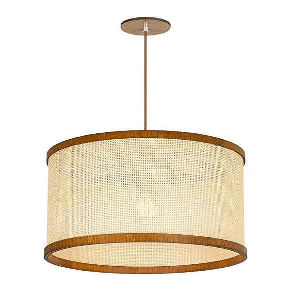Pendente Palha Leve PL4523 Classic Lar Madeira 45cm E27 – Ref. 1127