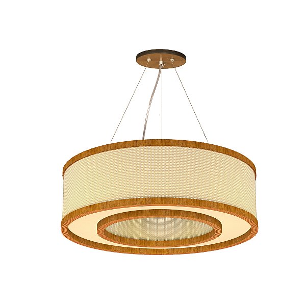 Pendente Palha Leve Anel PL5517 Classic Lar 55cm 5x E27 – Ref. 1285