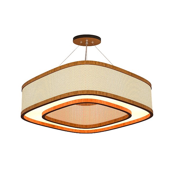 Pendente Palha Leve Anel Lamé PL5517 Classic Lar 55cm 8x E27 – Ref. 1295