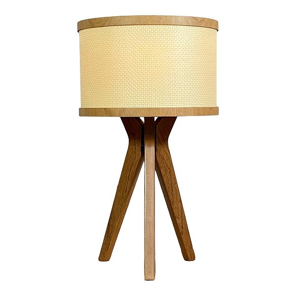 Abajur Tripé Palha Leve Classic Lar 48x27,5cm E27 – Ref. 1358