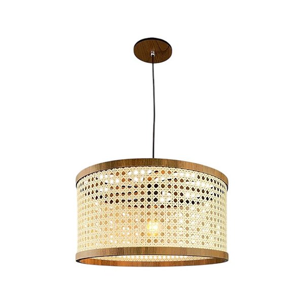 Pendente Palha Sextavada P4523 Classic Lar 45cm E27 – Ref. 1366