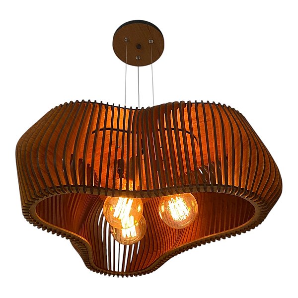Pendente Ripado Orgânico 45 Classic Lar 3x E27 45cm – Ref. 1379