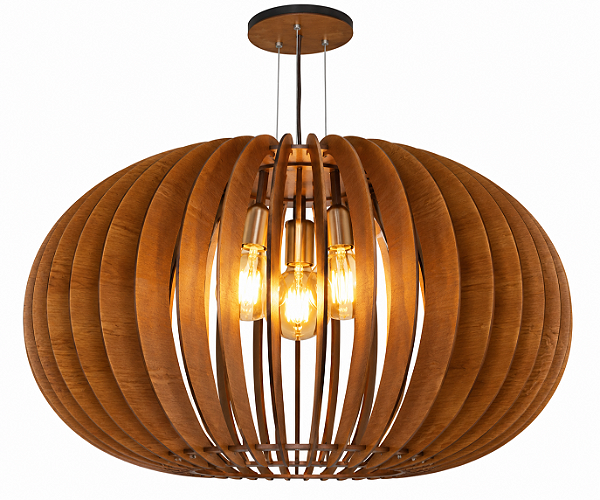 Pendente Oval 80 Classic Lar 78cm 3x E27 – Ref. 1387