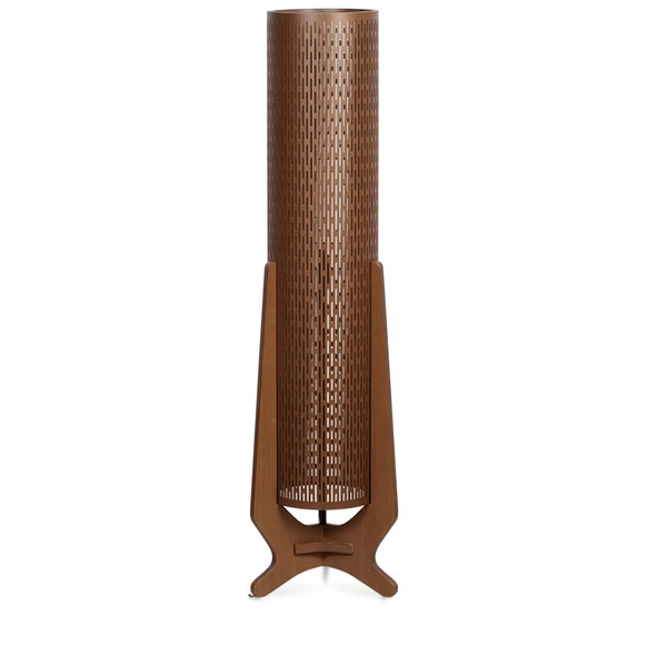 Luminária Imbuia com Cúpula Cilíndrica Viena 141x42x42cm 5L Trevisan
