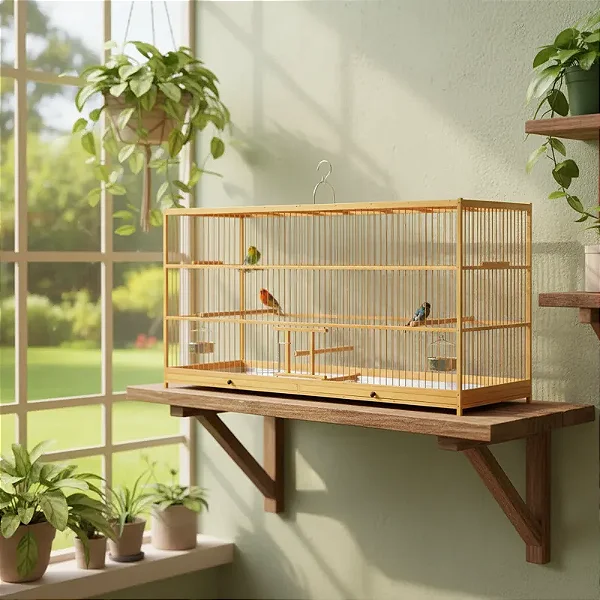 0022- Gaiola Voadeira Quadrada 80cm - Nº8 - Malha Fina