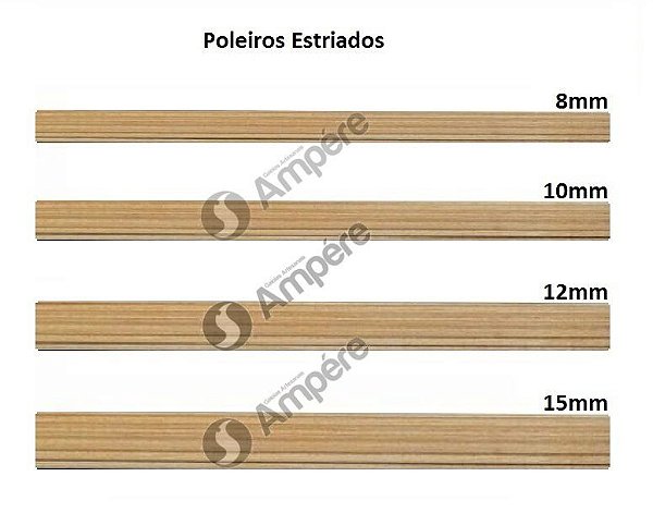0316- Poleiro Estriado 15mm X 100cm - Kit Com 10 Unidades
