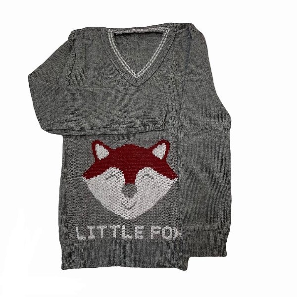 Suéter Masculino Infantil de Tricot "Little Fox"