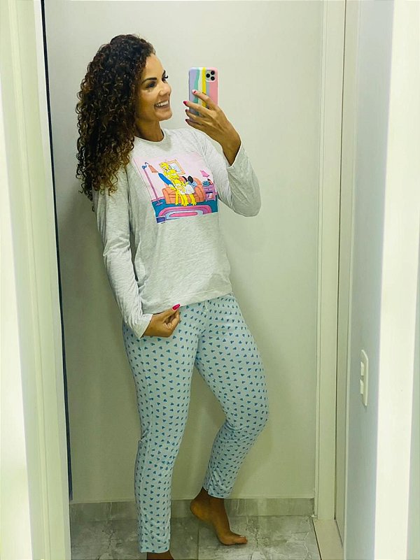 Pijama Com Calça e Manga Longa Simpsons