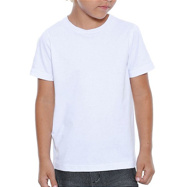 Camiseta Branca Básica Lisa Infantil