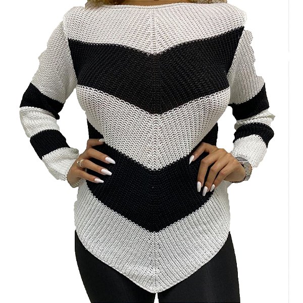 blusa tricot de bico