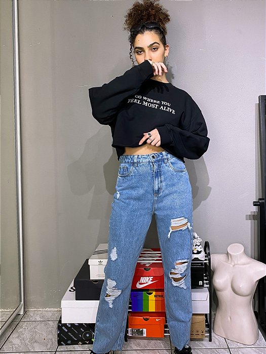 Calça mom Battle