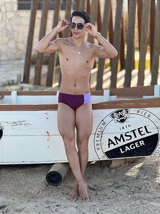 Sunga Duo Left Açaí com Lavanda - Tradicional