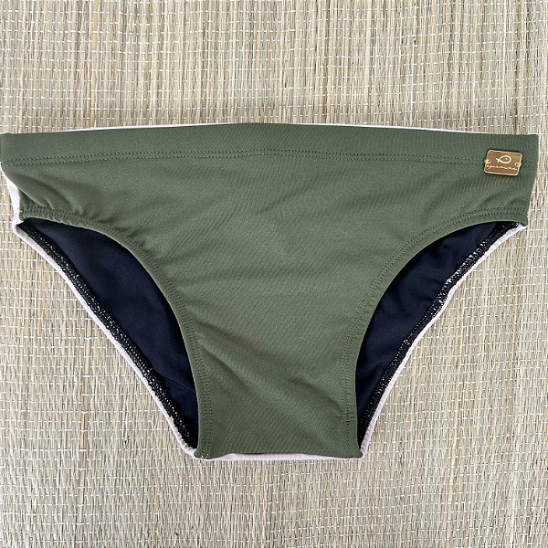 Sunga Duo Verde Oliva com Fundo Creme- PowerSlip