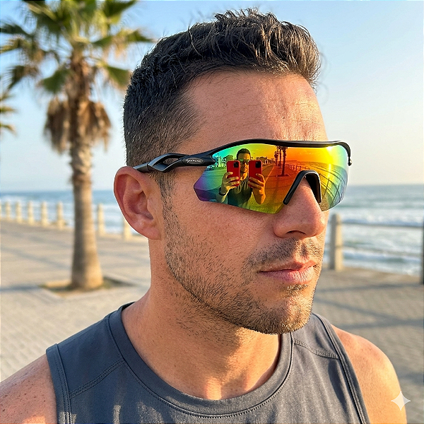 Óculos de Sol Esportivo Máscara Prime Laranja