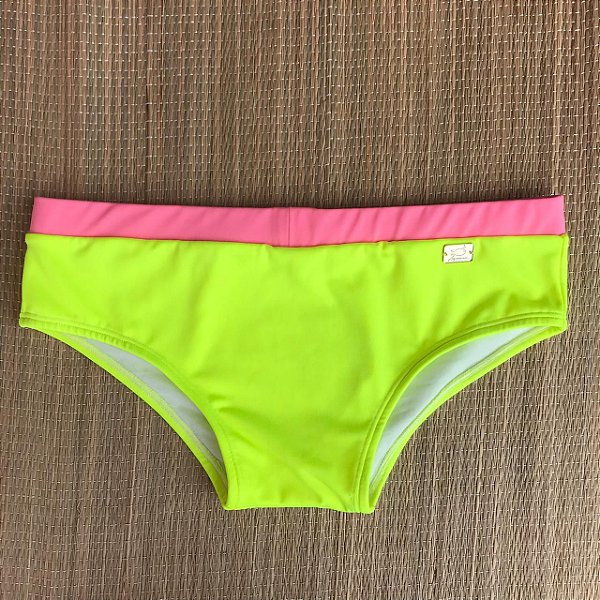 Sunga Duo Neon com Rosa Chiclete - Tradicional