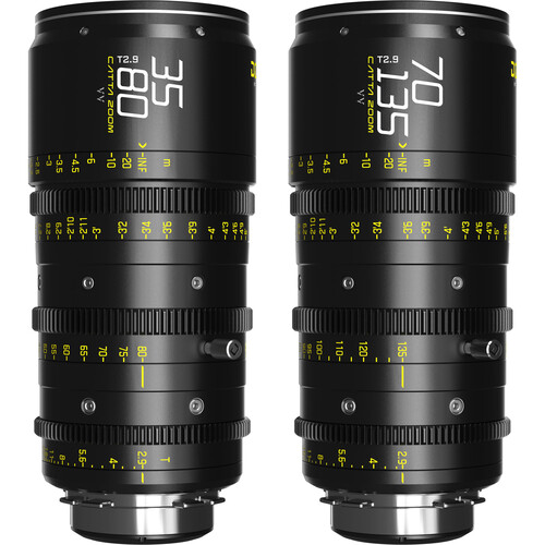 Conjunto de lentes de zoom - DZOFilm Catta Ace FF 35-80 e 70-135 mm T2.9 (PL/EF, preto)