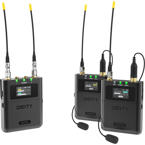 Deity Theos Kit - Microfone Lapela Omni Sem Fio com 2 TRX  (550 a 663 MHz) (PRÉ-VENDA)