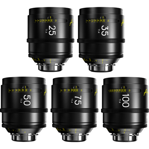 ARLES Kit 5 Lentes 25, 35, 50, 75, 100mm T1.4 FF/VV Prime Cinematográfica (ARRI PL) (PRÉ-VENDA)