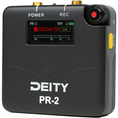 Deity PR-2 Gravador de áudio Pocket flutuante de 32 bits com microfone de lapela