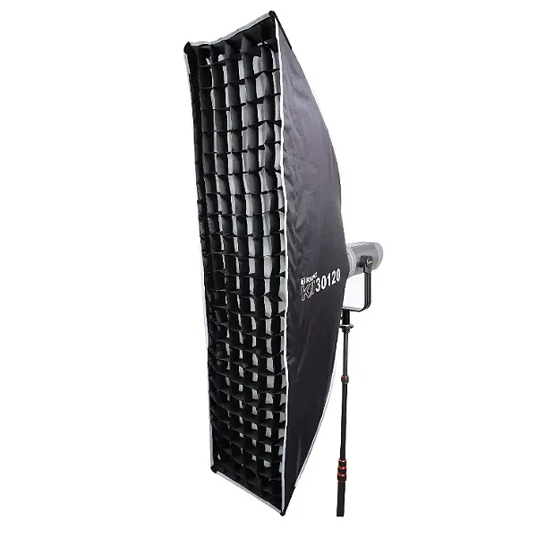 Softbox 30 X 120 cm Bowens Triopo com Montagem Rápida + Grid