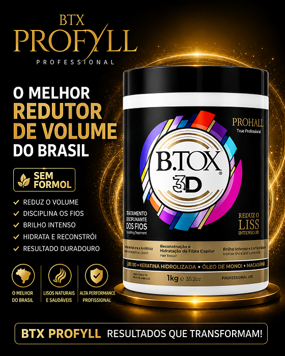 ✨ B.TX Capilar Sem Formol 1 Kg – Tratamento profissional sem agressões. Cabelos alinhados, macios e com brilho de salão.
