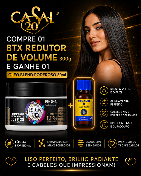 Compre 01 BTX de 300g e Leve Grátis 01 Óleo Blend Poderoso de 30 ml