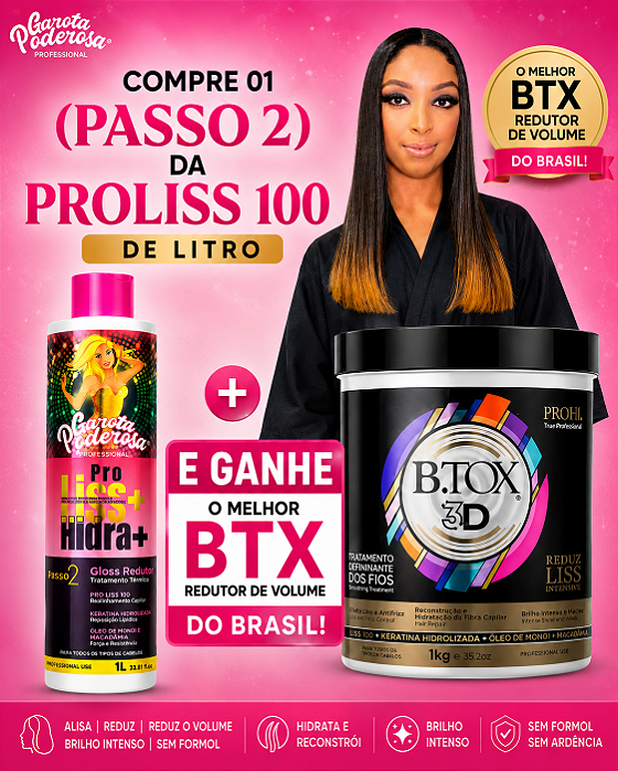 Compre 01 (passo 2) de Progressiva Sem Formol e Leve Grátis 01 BTX Kg