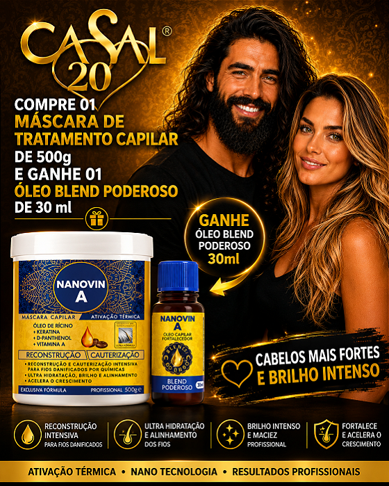 Compre 01 Máscara de 500g e Leve Grátis 01 Óleo Blend Poderoso 30 ml