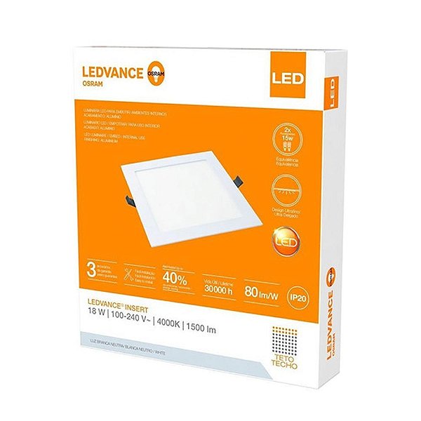 PLAFON OSRAM LEDVANCE INSERT 18W/840 QUADRADO G2 7014194
